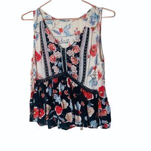 EUC Y2K Vintage Joshua Tree Custom Floral Top Small